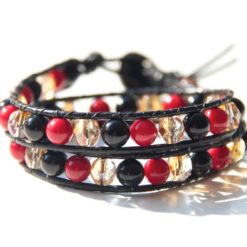 Wickelarmband aus Leder Deutschland Fußball - WM - EM - Geschenkidee - Just Trisha