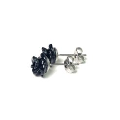 Rosen Ohrstecker schwarz – Handmade Edelstahl | Blumenohrringe von Just Trisha | Kleine Auflage Geschenkidee Rosen Ohrstecker schwarz – Handmade Edelstahl | Blumenohrringe von Just Trisha | Kleine Auflage Geschenkidee