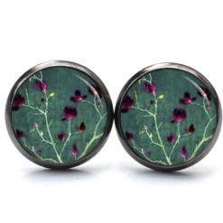 Ohrstecker, Ohrhänger, Clipse & Druckknopf – Motiv Kirschblüten in grün und Rosarot – Schmuck aus Edelstahl Ohrstecker, Ohrhänger, Clipse & Druckknopf – Motiv Kirschblüten in grün und Rosarot – Schmuck aus Edelstahl