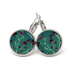 Ohrstecker, Ohrhänger, Clipse & Druckknopf – Motiv Kirschblüten in grün und Rosarot – Schmuck aus Edelstahl Ohrstecker, Ohrhänger, Clipse & Druckknopf – Motiv Kirschblüten in grün und Rosarot – Schmuck aus Edelstahl