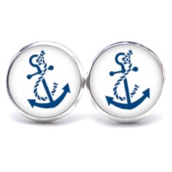 Blaue Anker Ohrringe aus Edelstahl - Maritim - Just Trisha