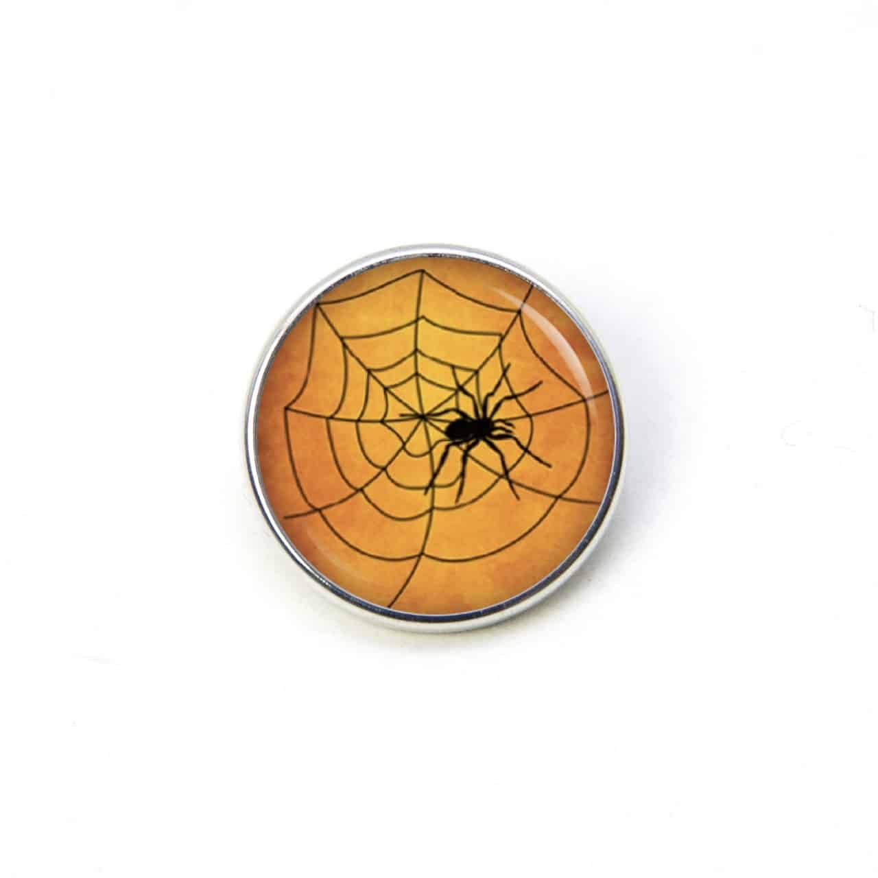Druckknopf Ohrstecker Ohrhänger Clipse Halloween Spinne mit Spinnennetz Druckknopf Ohrstecker Ohrhänger Clipse Halloween Spinne mit Spinnennetz