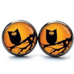 Druckknopf Ohrstecker Ohrhänger Clipse Halloween verrückte Eule Druckknopf Ohrstecker Ohrhänger Clipse Halloween verrückte Eule
