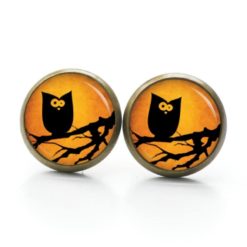 Druckknopf Ohrstecker Ohrhänger Clipse Halloween verrückte Eule Druckknopf Ohrstecker Ohrhänger Clipse Halloween verrückte Eule