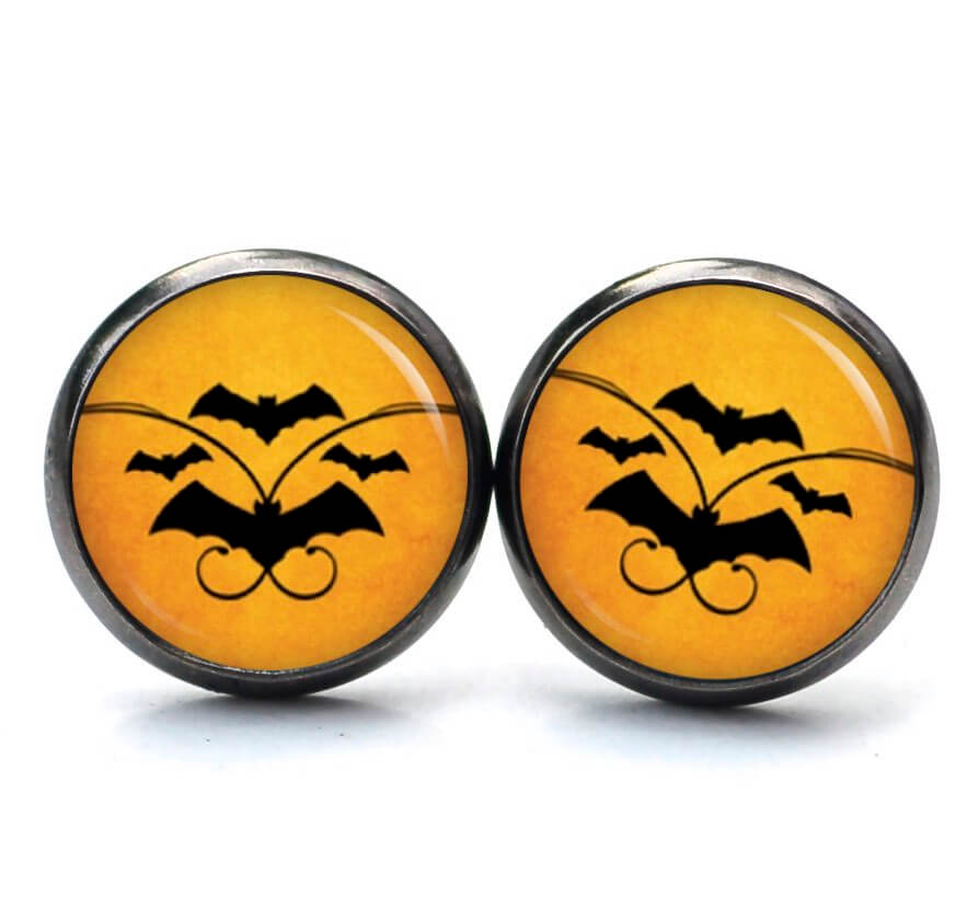 Druckknopf Ohrstecker Ohrhänger Clipse Halloween Fledermäuse Druckknopf Ohrstecker Ohrhänger Clipse Halloween Fledermäuse