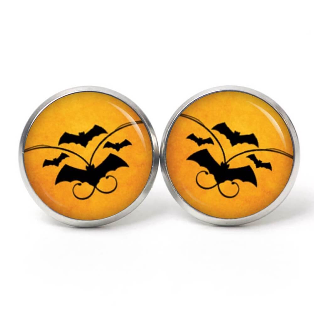 Druckknopf Ohrstecker Ohrhänger Clipse Halloween Fledermäuse Druckknopf Ohrstecker Ohrhänger Clipse Halloween Fledermäuse