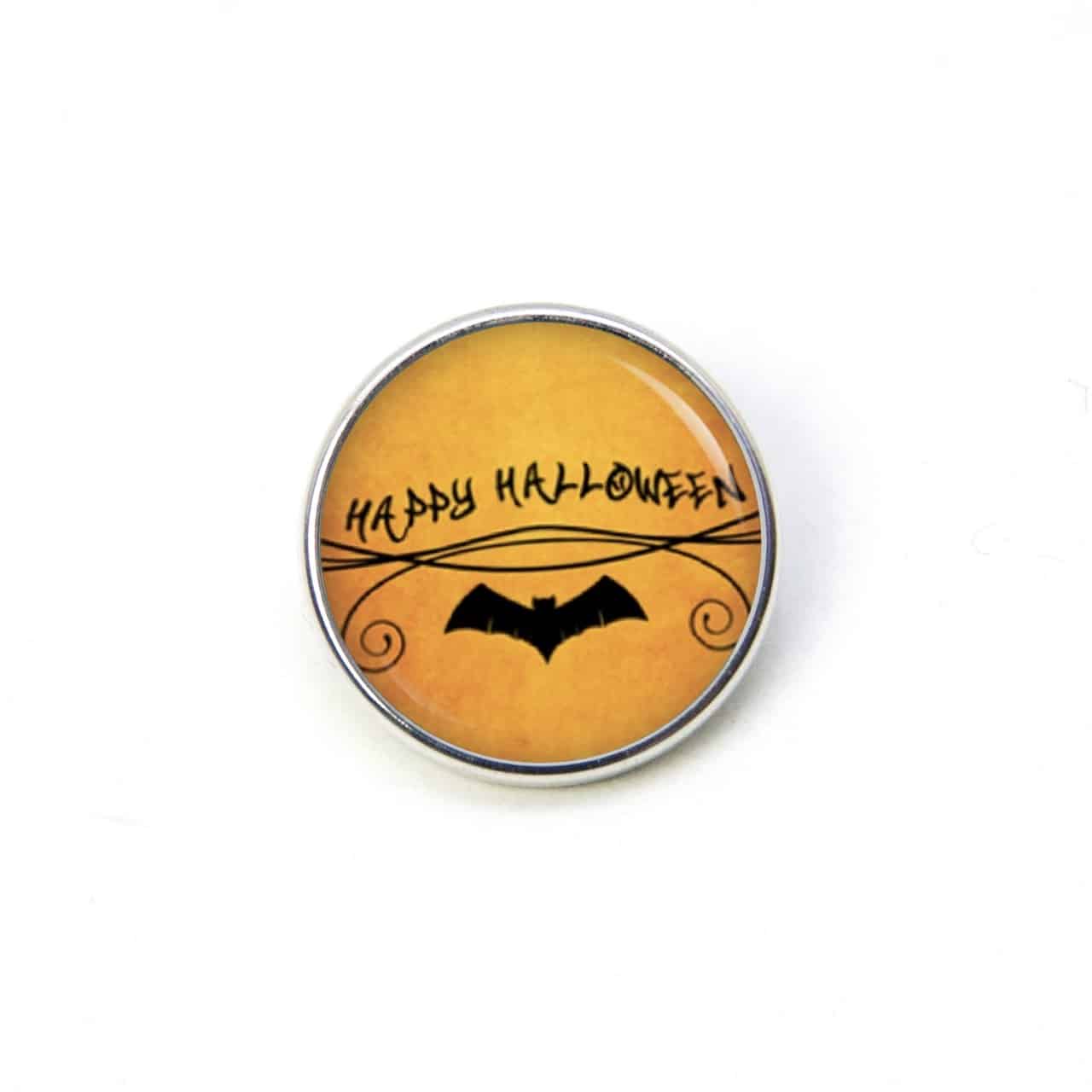 Druckknopf Ohrstecker Ohrhänger Happy Halloween mit Fledermaus Druckknopf Ohrstecker Ohrhänger Happy Halloween mit Fledermaus