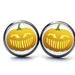 Druckknopf / Ohrstecker / Ohrhänger lustiger Halloween Kürbis Druckknopf / Ohrstecker / Ohrhänger lustiger Halloween Kürbis