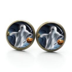 Druckknopf Ohrstecker Ohrhänger Clipse Geist mit Kürbis Druckknopf Ohrstecker Ohrhänger Clipse Geist mit Kürbis