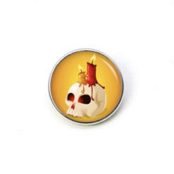 Druckknopf Ohrstecker Ohrhänger Clipse Totenkopf mit roter Kerze Druckknopf Ohrstecker Ohrhänger Clipse Totenkopf mit roter Kerze