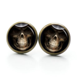 Druckknopf Ohrstecker Ohrhänger Clipse Halloween Totenkopf Druckknopf Ohrstecker Ohrhänger Clipse Halloween Totenkopf
