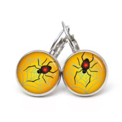 Druckknopf Ohrstecker Ohrhänger Clipse Halloween Spinne mit Spinnennetz Druckknopf Ohrstecker Ohrhänger Clipse Halloween Spinne mit Spinnennetz