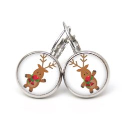 Weihnchtliche Ohrstecker Ohrhänger Clipse Druckknopf Rudolph Elch Reindeer in weiß Weihnchtliche Ohrstecker Ohrhänger Clipse Druckknopf Rudolph Elch Reindeer in weiß