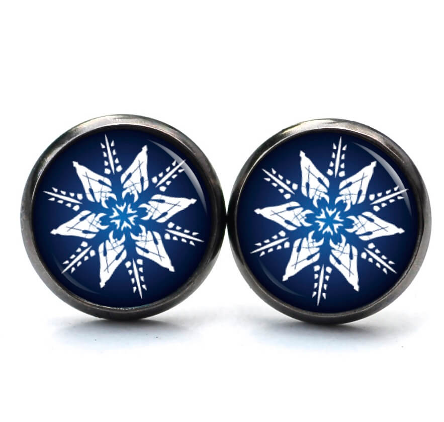 Weihnchtliche Ohrstecker Ohrhänger Clipse Druckknopf Weihnachtsstern dunkelblau Weihnchtliche Ohrstecker Ohrhänger Clipse Druckknopf Weihnachtsstern dunkelblau