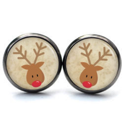 Weihnchtliche Ohrstecker Ohrhänger Clipse Druckknopf Rudolph Elch Reindeer in Beige Weihnchtliche Ohrstecker Ohrhänger Clipse Druckknopf Rudolph Elch Reindeer in Beige