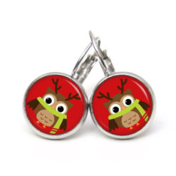 Weihnchtliche Ohrstecker Ohrhänger Clipse Druckknopf kleine Eule als weihnachts Elch Weihnchtliche Ohrstecker Ohrhänger Clipse Druckknopf kleine Eule als weihnachts Elch