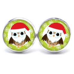 Weihnchtliche Ohrstecker Ohrhänger Clipse Druckknopf kleine Weihnachtsmann Eule