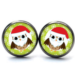 Weihnchtliche Ohrstecker Ohrhänger Clipse Druckknopf kleine Weihnachtsmann Eule Weihnchtliche Ohrstecker Ohrhänger Clipse Druckknopf kleine Weihnachtsmann Eule