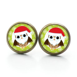 Weihnchtliche Ohrstecker Ohrhänger Clipse Druckknopf kleine Weihnachtsmann Eule Weihnchtliche Ohrstecker Ohrhänger Clipse Druckknopf kleine Weihnachtsmann Eule
