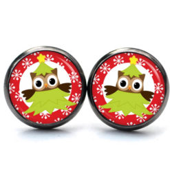 Weihnchtliche Ohrstecker Ohrhänger Clipse Druckknopf kleine Christkind Eule grün rot Weihnchtliche Ohrstecker Ohrhänger Clipse Druckknopf kleine Christkind Eule grün rot