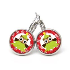 Weihnchtliche Ohrstecker Ohrhänger Clipse Druckknopf kleine Christkind Eule grün rot Weihnchtliche Ohrstecker Ohrhänger Clipse Druckknopf kleine Christkind Eule grün rot