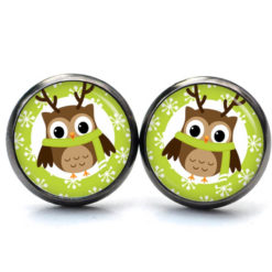 Weihnchtliche Ohrstecker Ohrhänger Clipse Druckknopf kleine Eule als Elch Weihnchtliche Ohrstecker Ohrhänger Clipse Druckknopf kleine Eule als Elch