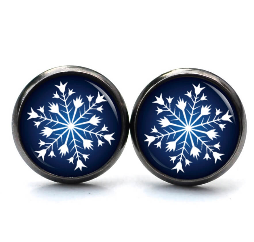 Weihnchtliche Ohrringe Ohrstecker Ohrhänger Clipse Druckknopf Schneeflocke Weihnachtsstern dunkelblau Weihnchtliche Ohrringe Ohrstecker Ohrhänger Clipse Druckknopf Schneeflocke Weihnachtsstern dunkelblau