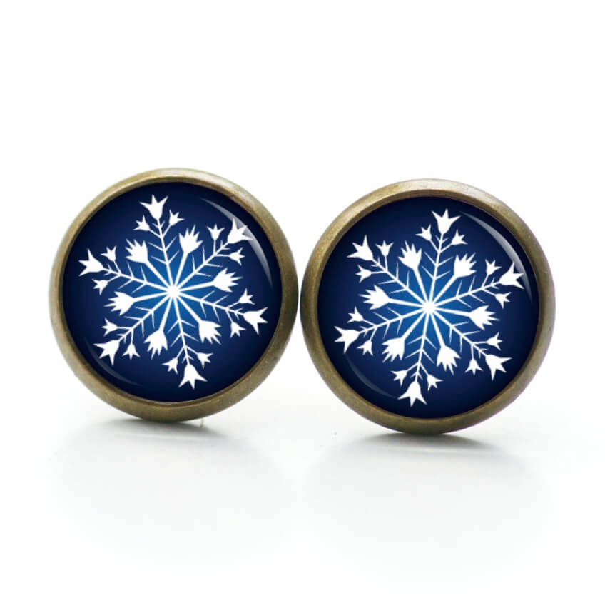 Weihnchtliche Ohrringe Ohrstecker Ohrhänger Clipse Druckknopf Schneeflocke Weihnachtsstern dunkelblau Weihnchtliche Ohrringe Ohrstecker Ohrhänger Clipse Druckknopf Schneeflocke Weihnachtsstern dunkelblau