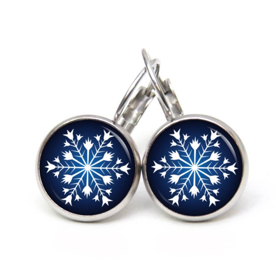 Weihnchtliche Ohrringe Ohrstecker Ohrhänger Clipse Druckknopf Schneeflocke Weihnachtsstern dunkelblau Weihnchtliche Ohrringe Ohrstecker Ohrhänger Clipse Druckknopf Schneeflocke Weihnachtsstern dunkelblau