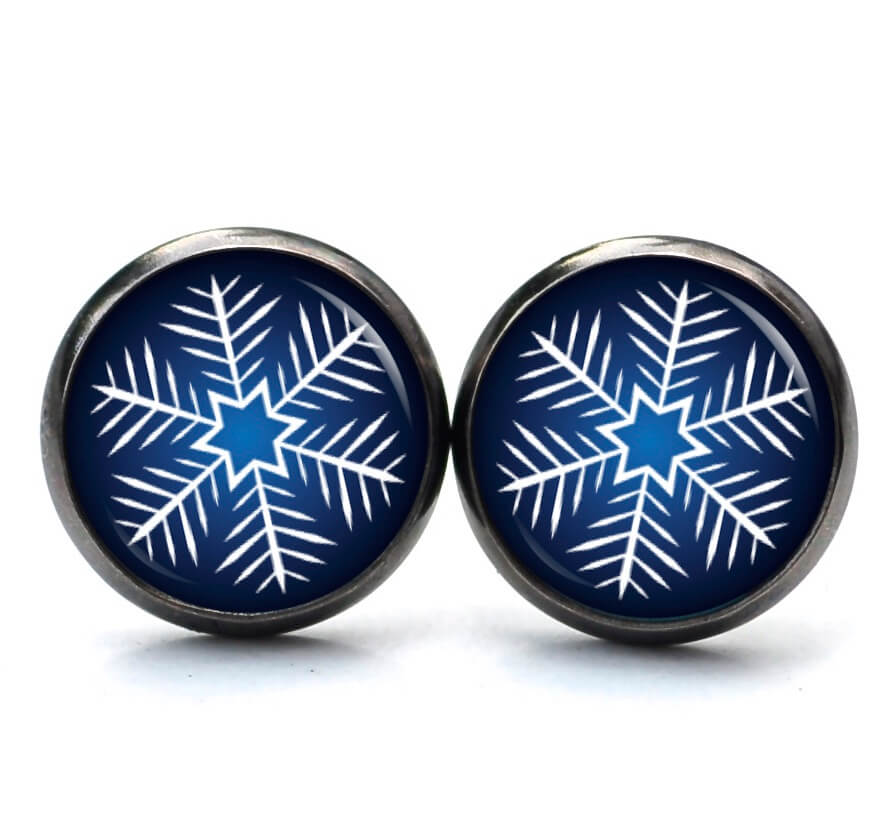 Weihnchtliche Ohrstecker Ohrhänger Clipse Druckknopf Weihnachtsstern dunkelblau Weihnchtliche Ohrstecker Ohrhänger Clipse Druckknopf Weihnachtsstern dunkelblau