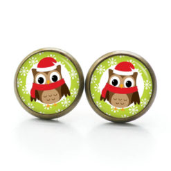 Weihnchtliche Ohrstecker Ohrhänger Clipse Druckknopf Weihnachts Eule mit rotem Schal Weihnchtliche Ohrstecker Ohrhänger Clipse Druckknopf Weihnachts Eule mit rotem Schal