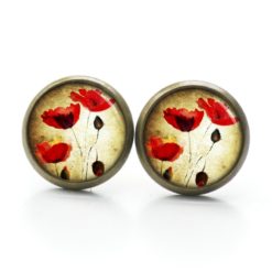 Druckknopf Ohrstecker Ohrhänger Clipse zarte große Mohnblumen Druckknopf Ohrstecker Ohrhänger Clipse zarte große Mohnblumen