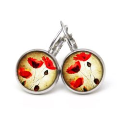 Druckknopf Ohrstecker Ohrhänger Clipse zarte große Mohnblumen Druckknopf Ohrstecker Ohrhänger Clipse zarte große Mohnblumen