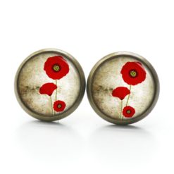 Druckknopf Ohrstecker Ohrhänger zarte große Mohnblumen rote Blume Druckknopf Ohrstecker Ohrhänger zarte große Mohnblumen rote Blume