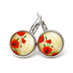 Druckknopf Ohrstecker Ohrhänger Clipse sommerliche Mohnblumen Druckknopf Ohrstecker Ohrhänger Clipse sommerliche Mohnblumen