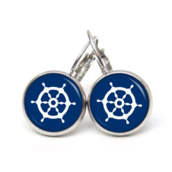 Ohrstecker, Ohrhänger, Clipse & Druckknopf – Motiv maritim Schiff Steuerrad Blau – Schmuck aus Edelstahl Ohrstecker, Ohrhänger, Clipse & Druckknopf - Motiv maritim Schiff Steuerrad Blau - Schmuck aus Edelstahl
