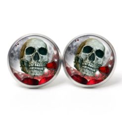 Ohrstecker, Ohrhänger, Clipse & Druckknopf - Motiv Gothic Totenkopf - Schmuck aus Edelstahl