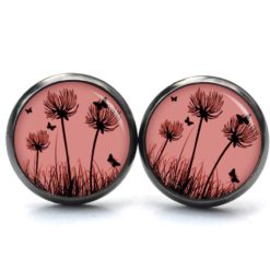 Ohrstecker, Ohrhänger, Clipse & Druckknopf – Motiv zarte Pusteblume in Rosarot – Schmuck aus Edelstahl Ohrstecker, Ohrhänger, Clipse & Druckknopf – Motiv zarte Pusteblume in Rosarot – Schmuck aus Edelstahl
