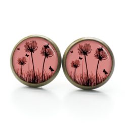 Ohrstecker, Ohrhänger, Clipse & Druckknopf – Motiv zarte Pusteblume in Rosarot – Schmuck aus Edelstahl Ohrstecker, Ohrhänger, Clipse & Druckknopf – Motiv zarte Pusteblume in Rosarot – Schmuck aus Edelstahl
