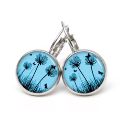 Ohrstecker, Ohrhänger, Clipse & Druckknopf – Motiv zarte Pusteblume in Blau – Schmuck aus Edelstahl Ohrstecker, Ohrhänger, Clipse & Druckknopf – Motiv zarte Pusteblume in Blau – Schmuck aus Edelstahl