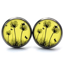 Ohrstecker, Ohrhänger, Clipse & Druckknopf – Motiv Zarte Pusteblume in Gelb – Schmuck aus Edelstahl Ohrstecker, Ohrhänger, Clipse & Druckknopf – Motiv Zarte Pusteblume in Gelb – Schmuck aus Edelstahl