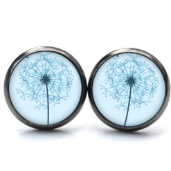 Ohrstecker, Ohrhänger, Clipse & Druckknopf – Motiv Große Pusteblume in Türkis – Schmuck aus Edelstahl Ohrstecker, Ohrhänger, Clipse & Druckknopf – Motiv Große Pusteblume in Türkis – Schmuck aus Edelstahl