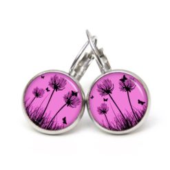 Ohrstecker, Ohrhänger, Clipse & Druckknopf – Motiv Zarte Pusteblume in Pink – Schmuck aus Edelstahl Ohrstecker, Ohrhänger, Clipse & Druckknopf – Motiv Zarte Pusteblume in Pink – Schmuck aus Edelstahl