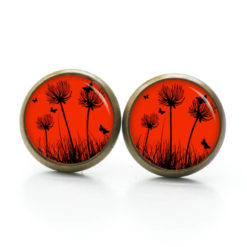 Ohrstecker, Ohrhänger, Clipse & Druckknopf – Motiv zarte Pusteblume in Rot – Schmuck aus Edelstahl Ohrstecker, Ohrhänger, Clipse & Druckknopf – Motiv zarte Pusteblume in Rot – Schmuck aus Edelstahl