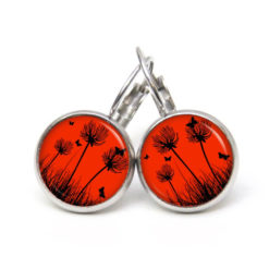 Ohrstecker, Ohrhänger, Clipse & Druckknopf – Motiv zarte Pusteblume in Rot – Schmuck aus Edelstahl Ohrstecker, Ohrhänger, Clipse & Druckknopf – Motiv zarte Pusteblume in Rot – Schmuck aus Edelstahl