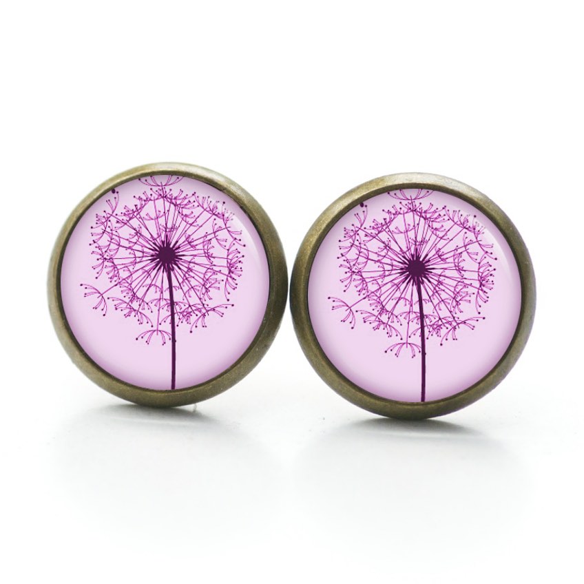 Ohrstecker, Ohrhänger, Clipse & Druckknopf – Motiv Große Pusteblume in Rosa – Schmuck aus Edelstahl Ohrstecker, Ohrhänger, Clipse & Druckknopf – Motiv Große Pusteblume in Rosa – Schmuck aus Edelstahl