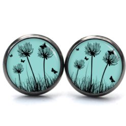 Ohrstecker, Ohrhänger, Clipse & Druckknopf – Motiv zarte Pusteblume in Türkis – Schmuck aus Edelstahl Ohrstecker, Ohrhänger, Clipse & Druckknopf – Motiv zarte Pusteblume in Türkis – Schmuck aus Edelstahl