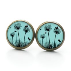 Ohrstecker, Ohrhänger, Clipse & Druckknopf – Motiv zarte Pusteblume in Türkis – Schmuck aus Edelstahl Ohrstecker, Ohrhänger, Clipse & Druckknopf – Motiv zarte Pusteblume in Türkis – Schmuck aus Edelstahl