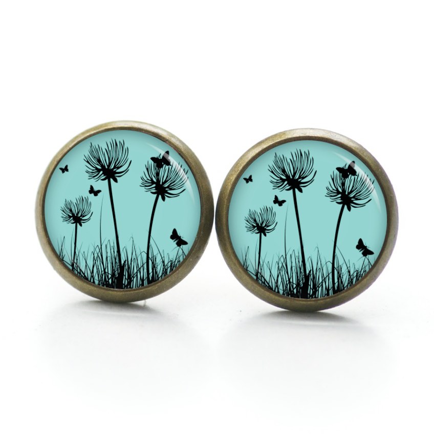 Ohrstecker, Ohrhänger, Clipse & Druckknopf – Motiv zarte Pusteblume in Türkis – Schmuck aus Edelstahl Ohrstecker, Ohrhänger, Clipse & Druckknopf – Motiv zarte Pusteblume in Türkis – Schmuck aus Edelstahl