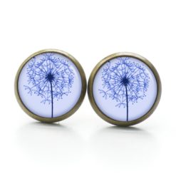 Ohrstecker, Ohrhänger, Clipse & Druckknopf – Motiv Große Pusteblume in Blau – Schmuck aus Edelstahl Ohrstecker, Ohrhänger, Clipse & Druckknopf – Motiv Große Pusteblume in Blau – Schmuck aus Edelstahl